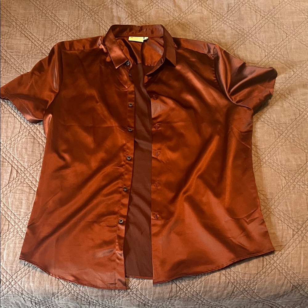 ASOS Men's Satin Brown Shirt